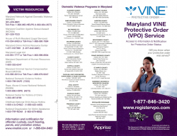 Maryland VINE protective order (VPO) service brochure