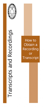 how to obtain a recording or transcript of my district court hearing brochure