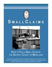 How to file a small claim in the district court of maryland brochure