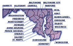 Map of Maryland Counties