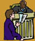 Illustration of Judge on bench and student
