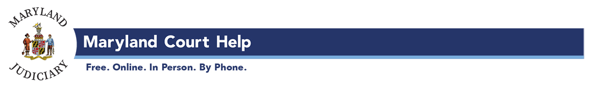 Maryland Court Help banner with logo