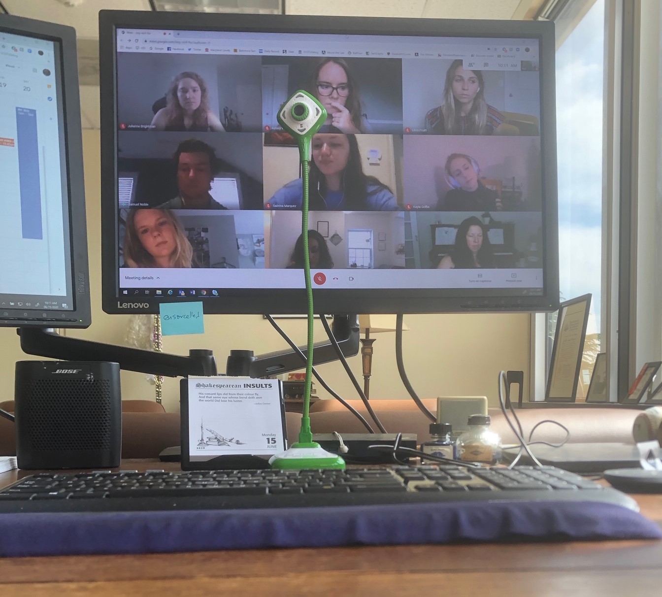 Group of Summer Interns on a Zoom meeting call