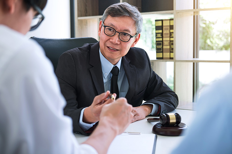 man talking to another person