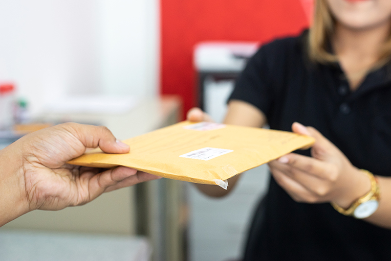 woman receiving a delivery