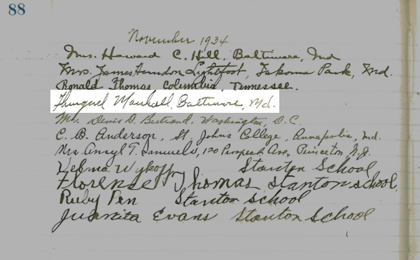 Thurgood Marshall Signature